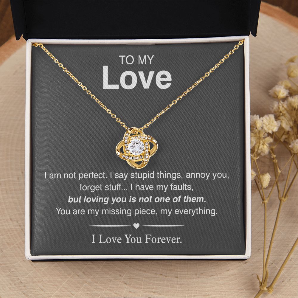 To My Love, You Are My Missing Piece Love Knot Necklace