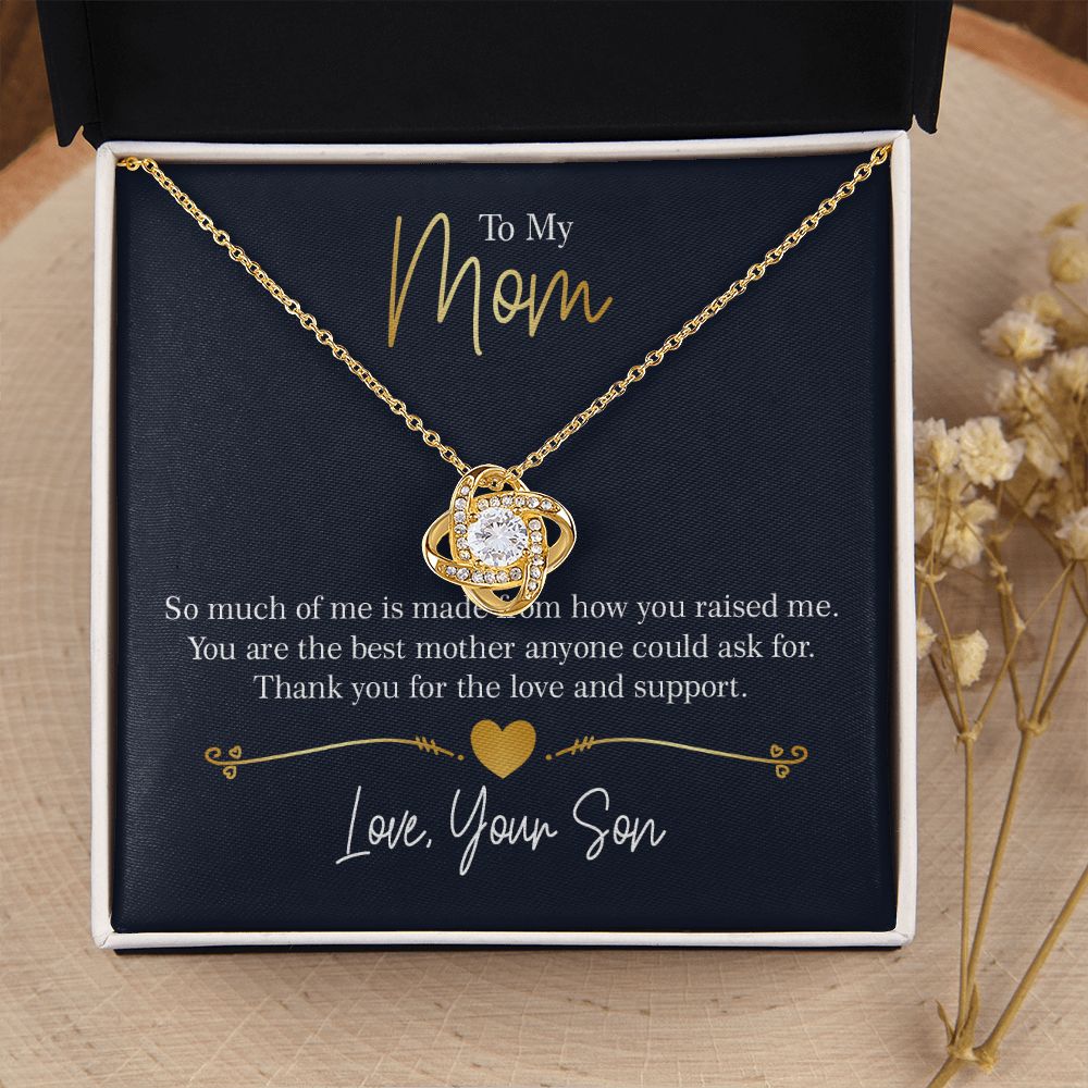 Mom - Thank you - Love Your Son Love Knot Necklace
