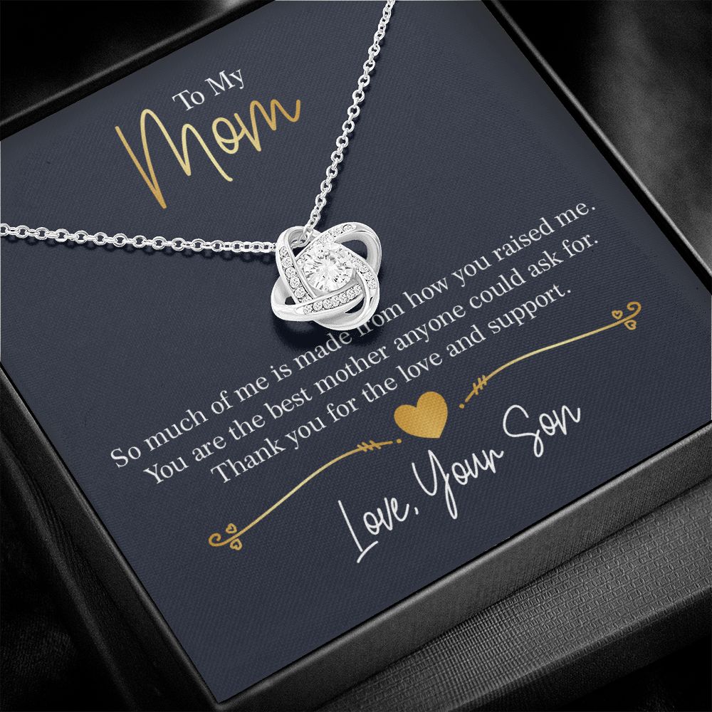 Mom - Thank you - Love Your Son Love Knot Necklace