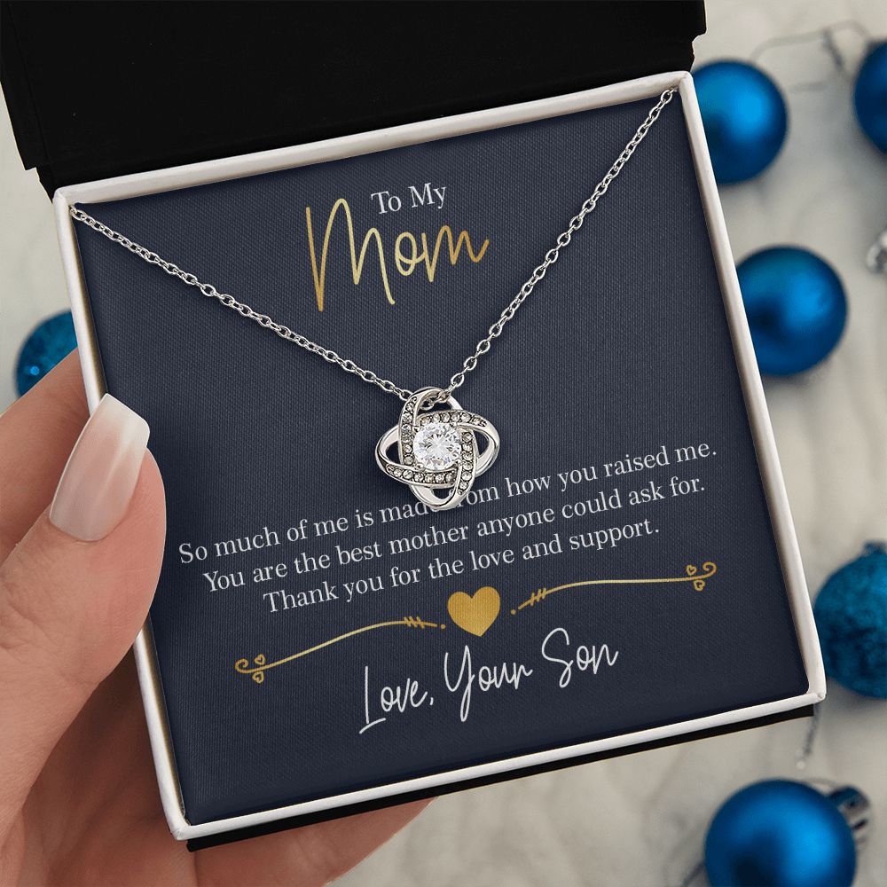 Mom - Thank you - Love Your Son Love Knot Necklace