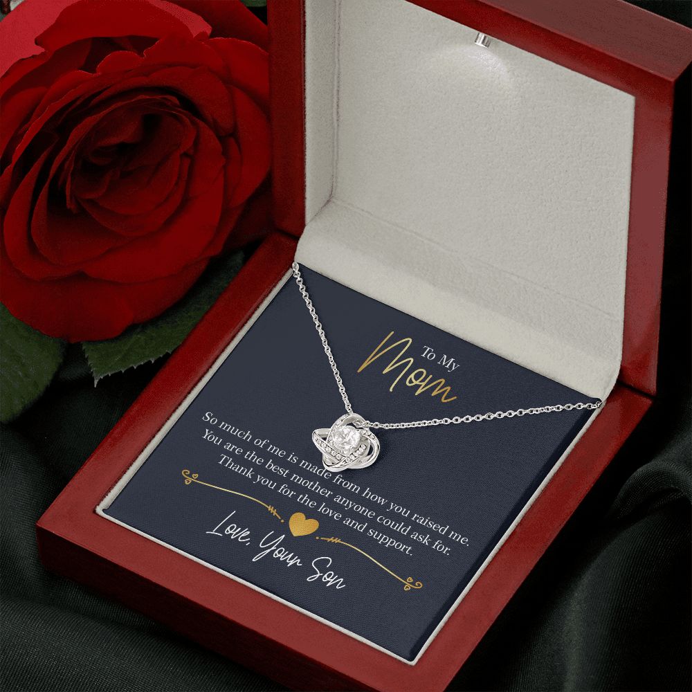 Mom - Thank you - Love Your Son Love Knot Necklace
