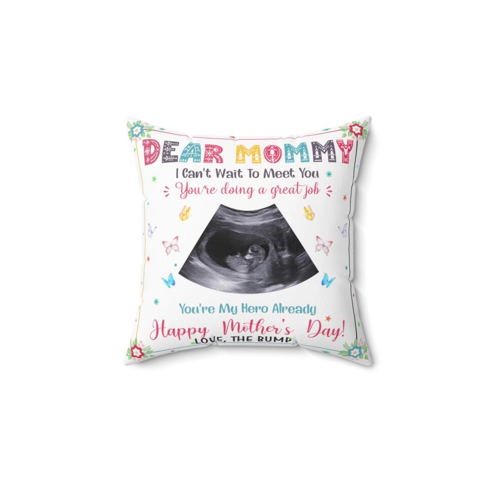 I Can't Wait To Meet You - Personalized Pillow for Pregnant Mom - Mother's Day Gift for Pregnant - Sonograms Pillow