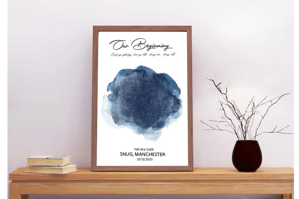 Custom Star Map by Date, Personalized Star Chart