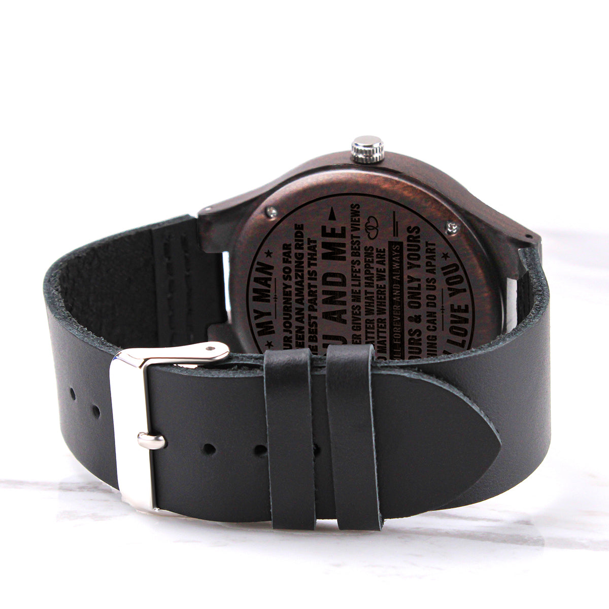 Man Our Journey So Far, Engraved Wooden Watch, Romantic Gift for Him, Christmas Gift Idea