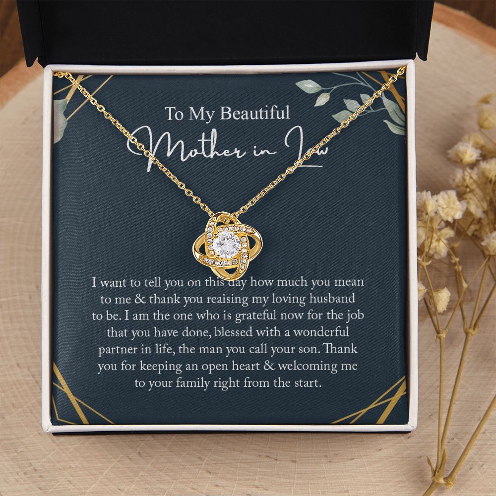 To My Mother in Law Necklace Love Knot Necklace