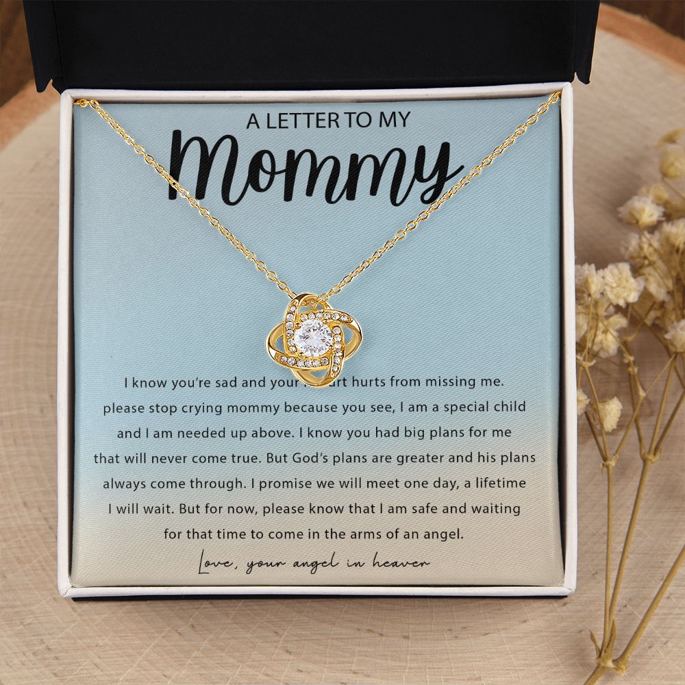 Letter To My Mommy Love Knot Necklace