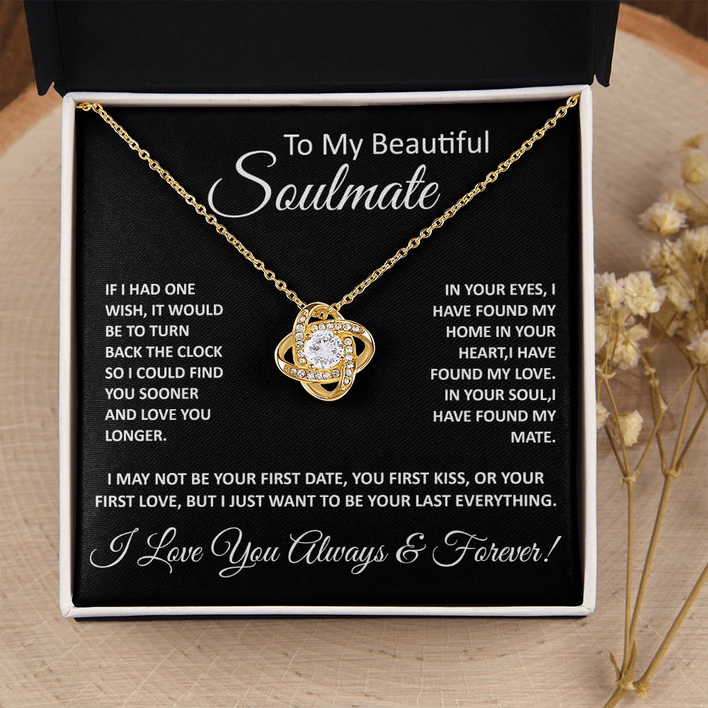 To My Beautiful Soulmate Love Knot Necklace