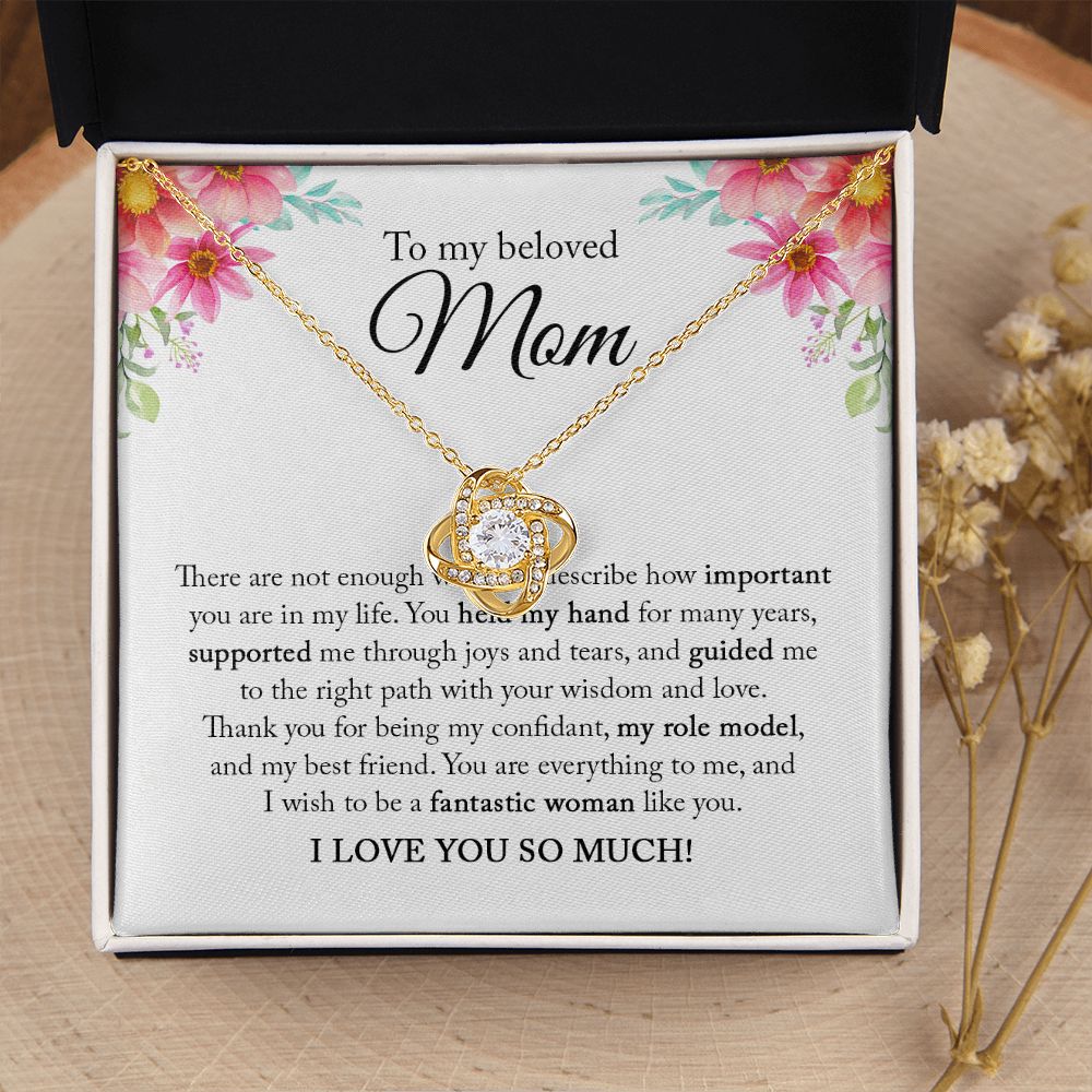 Gift for Mom from Daughter Love Knot Necklace