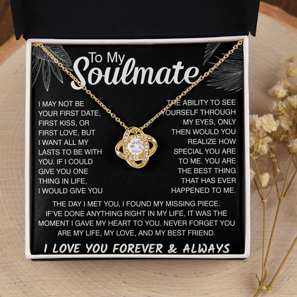 To My Soulmate Love Knot Necklace