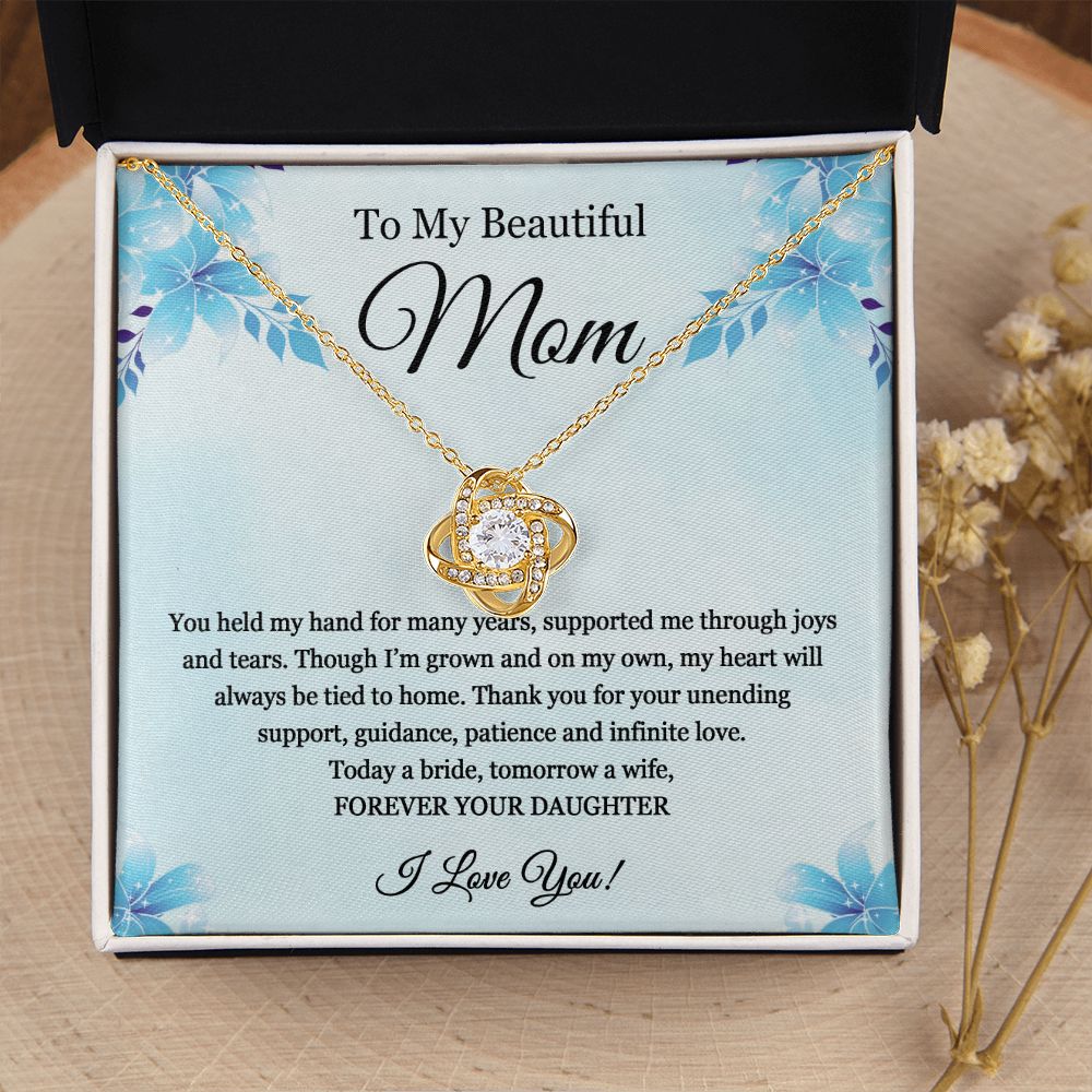 To My Beautiful Mom Love Knot Necklace