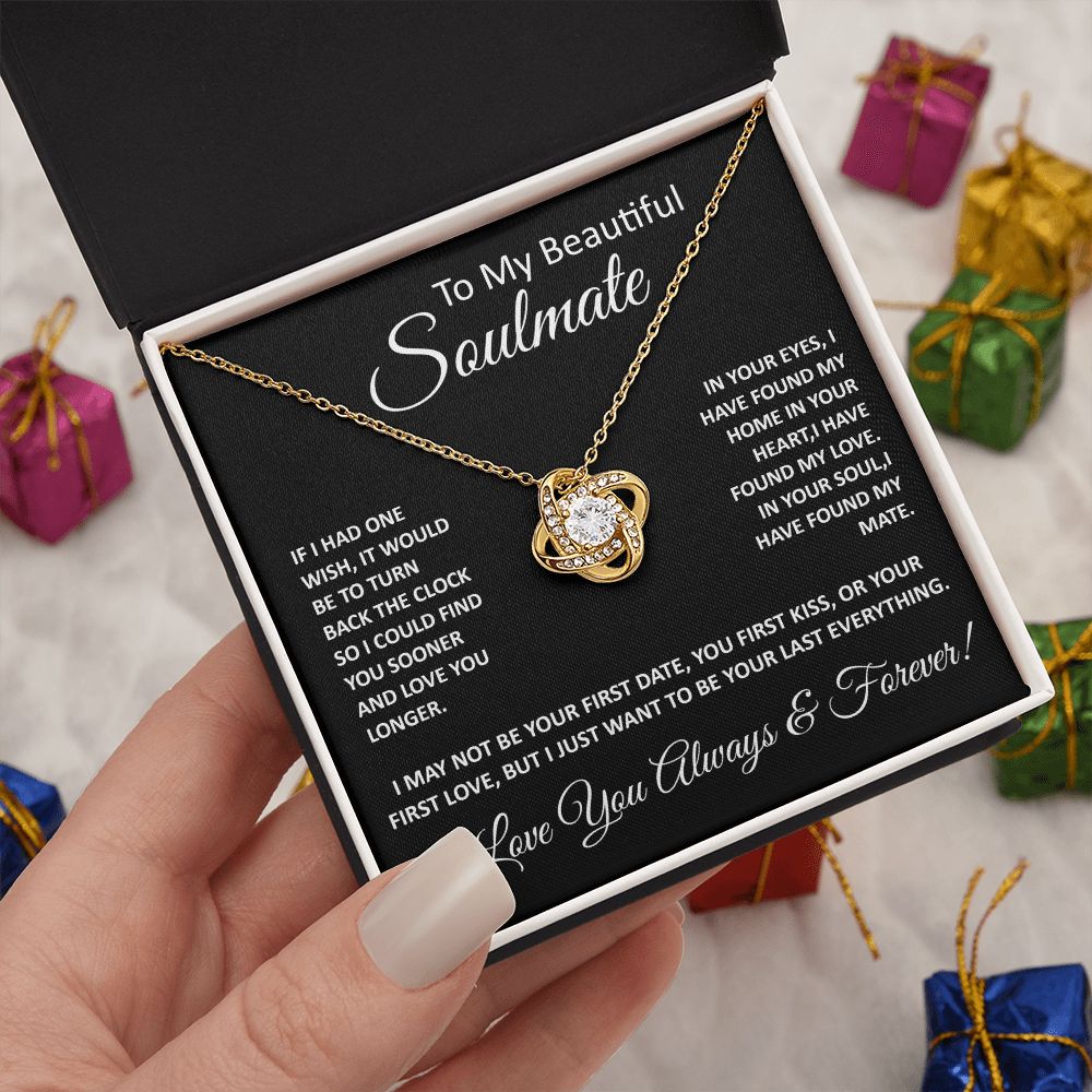 To My Beautiful Soulmate Love Knot Necklace