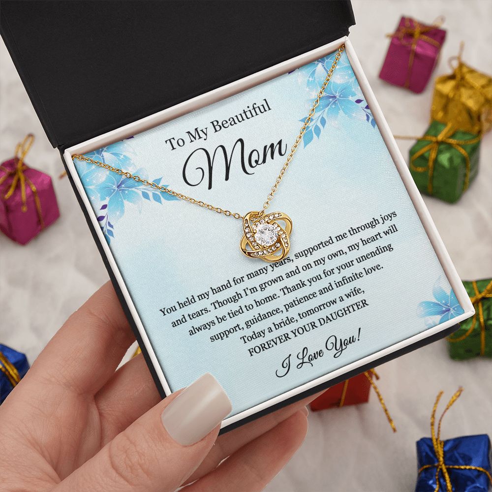 To My Beautiful Mom Love Knot Necklace