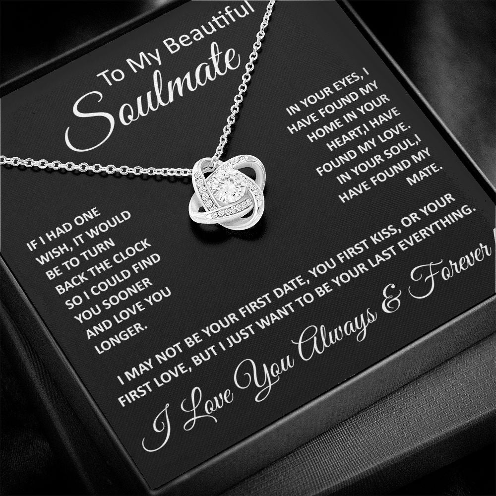To My Beautiful Soulmate Love Knot Necklace