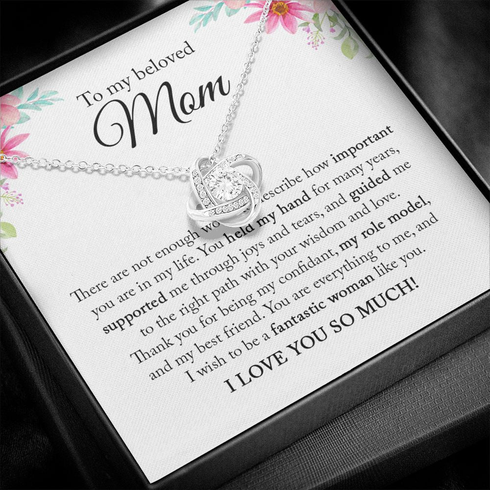 Gift for Mom from Daughter Love Knot Necklace