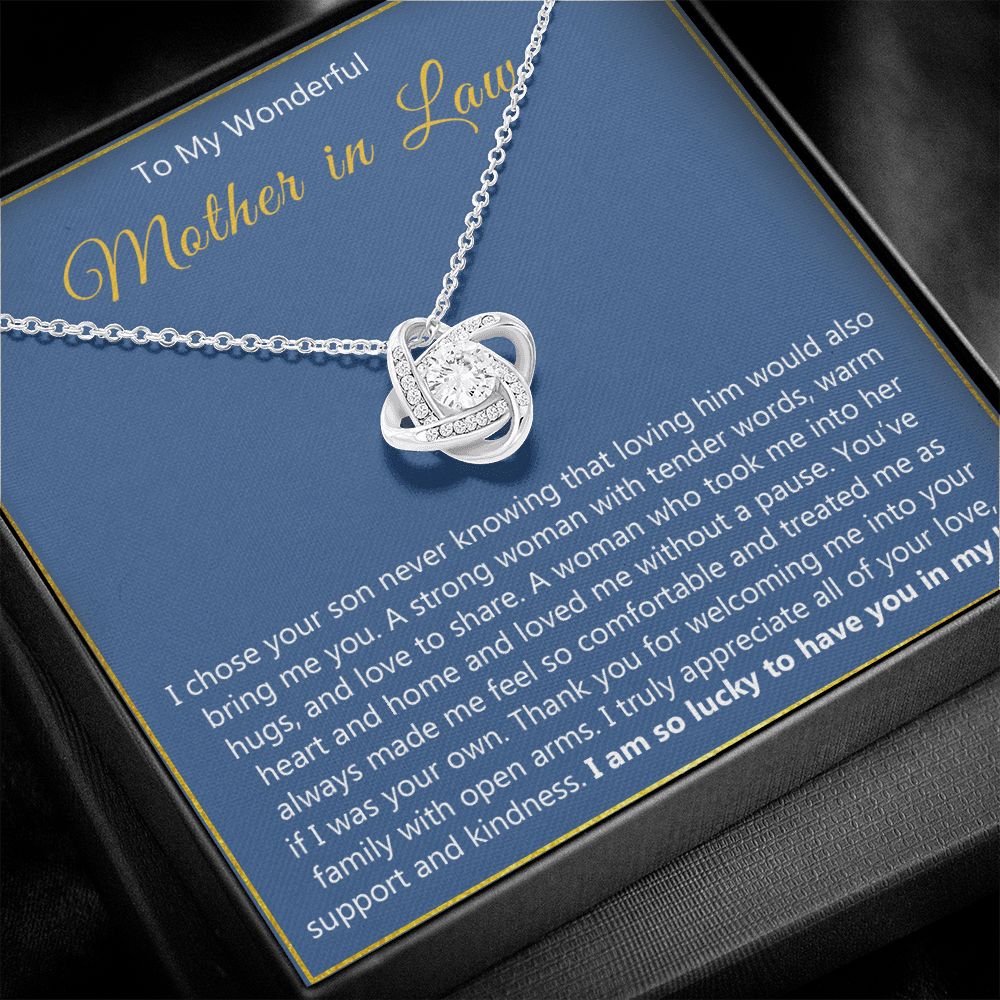 To My Wonderful Mother in Law Love Knot Necklace