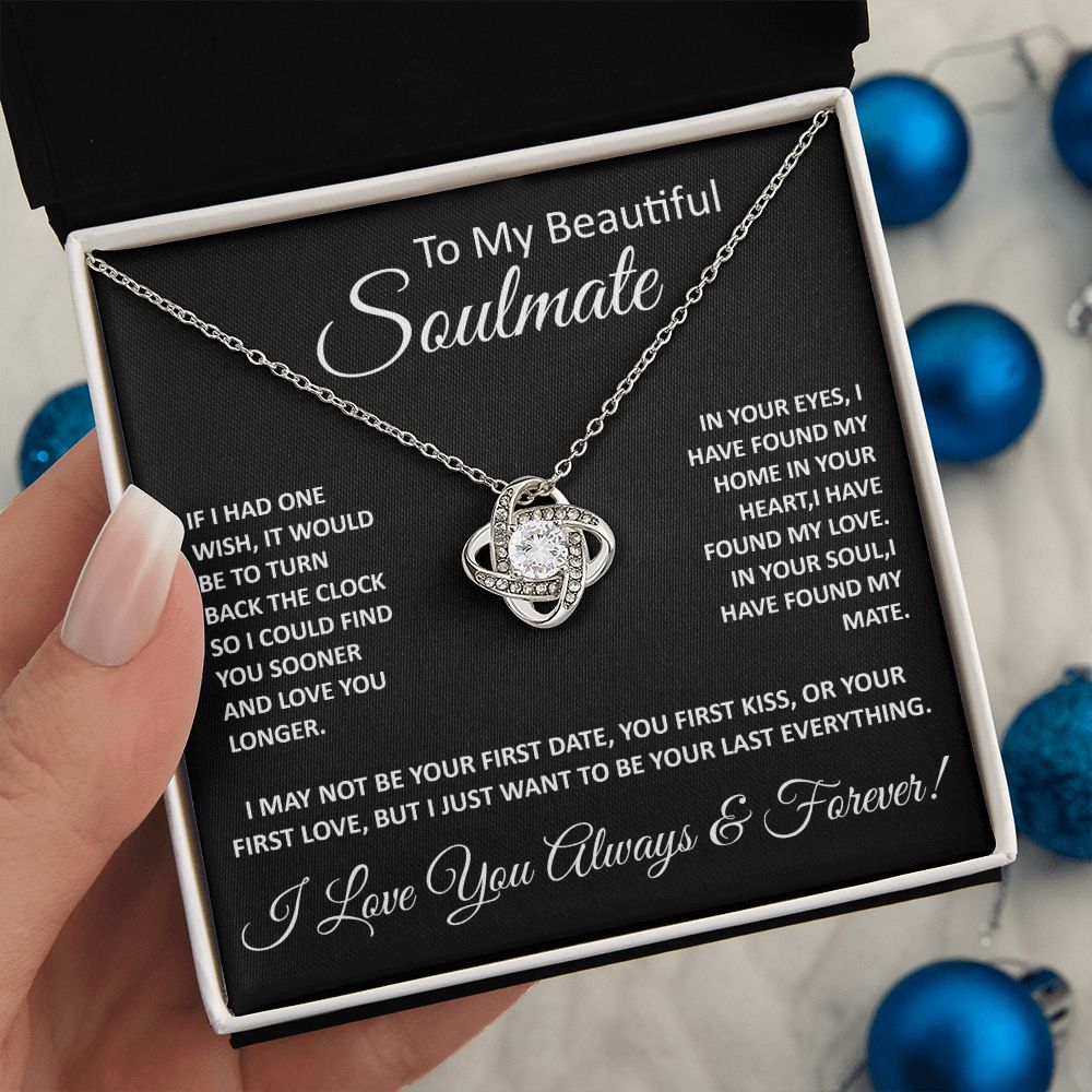 To My Beautiful Soulmate Love Knot Necklace