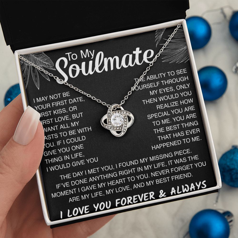 To My Soulmate Love Knot Necklace