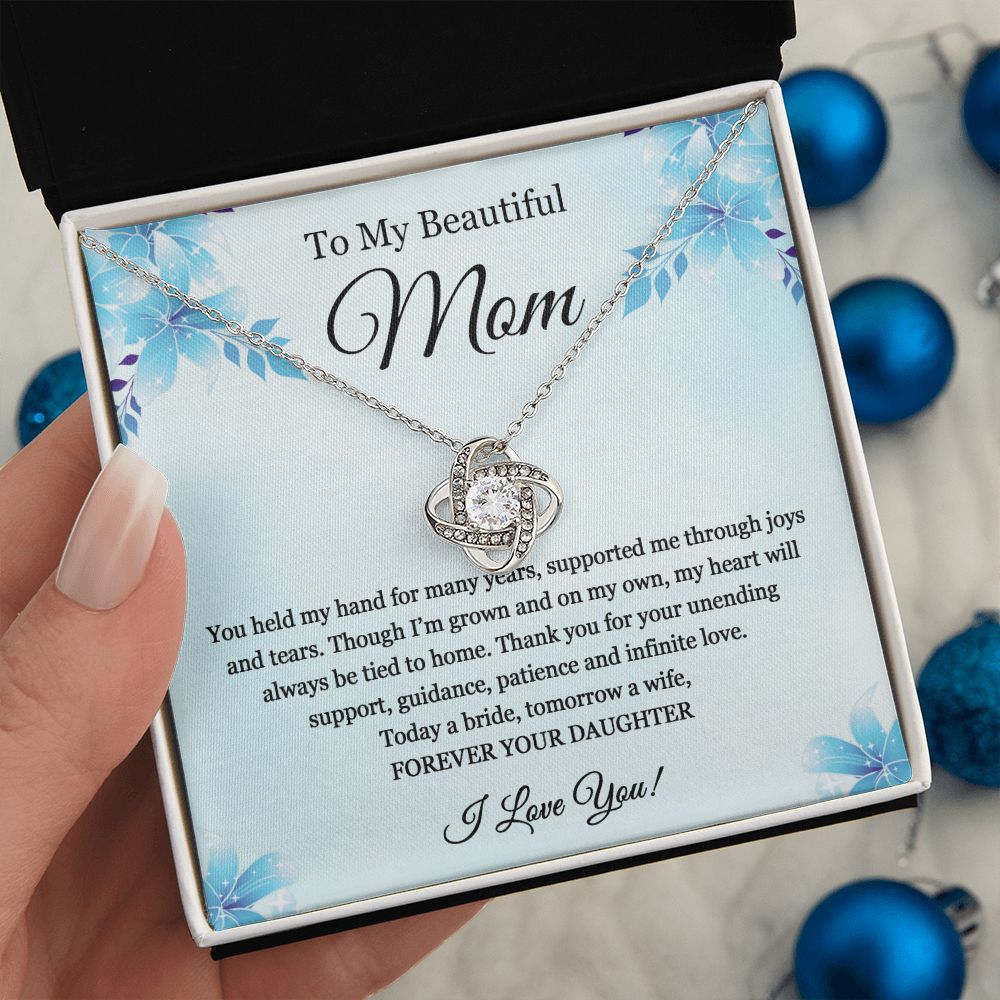 To My Beautiful Mom Love Knot Necklace