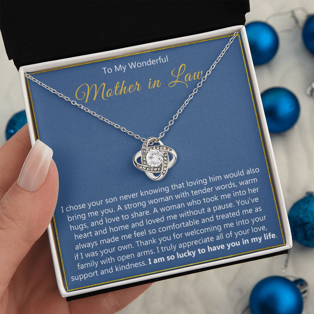 To My Wonderful Mother in Law Love Knot Necklace