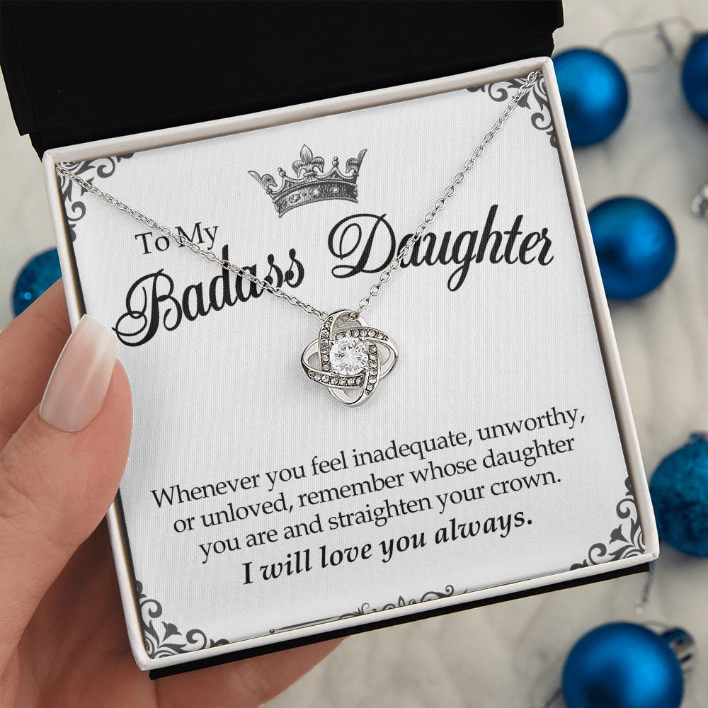 To My Badass Daughter Love Knot Necklace