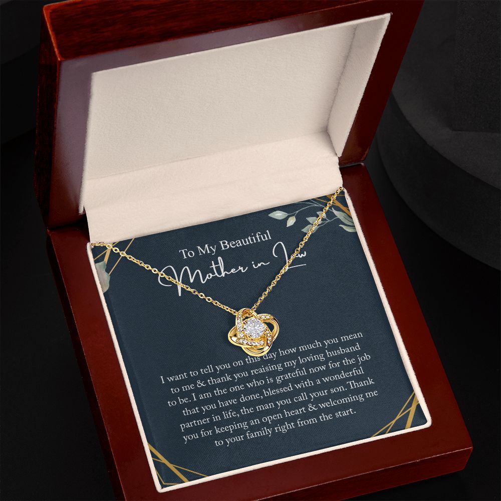 To My Mother in Law Necklace Love Knot Necklace