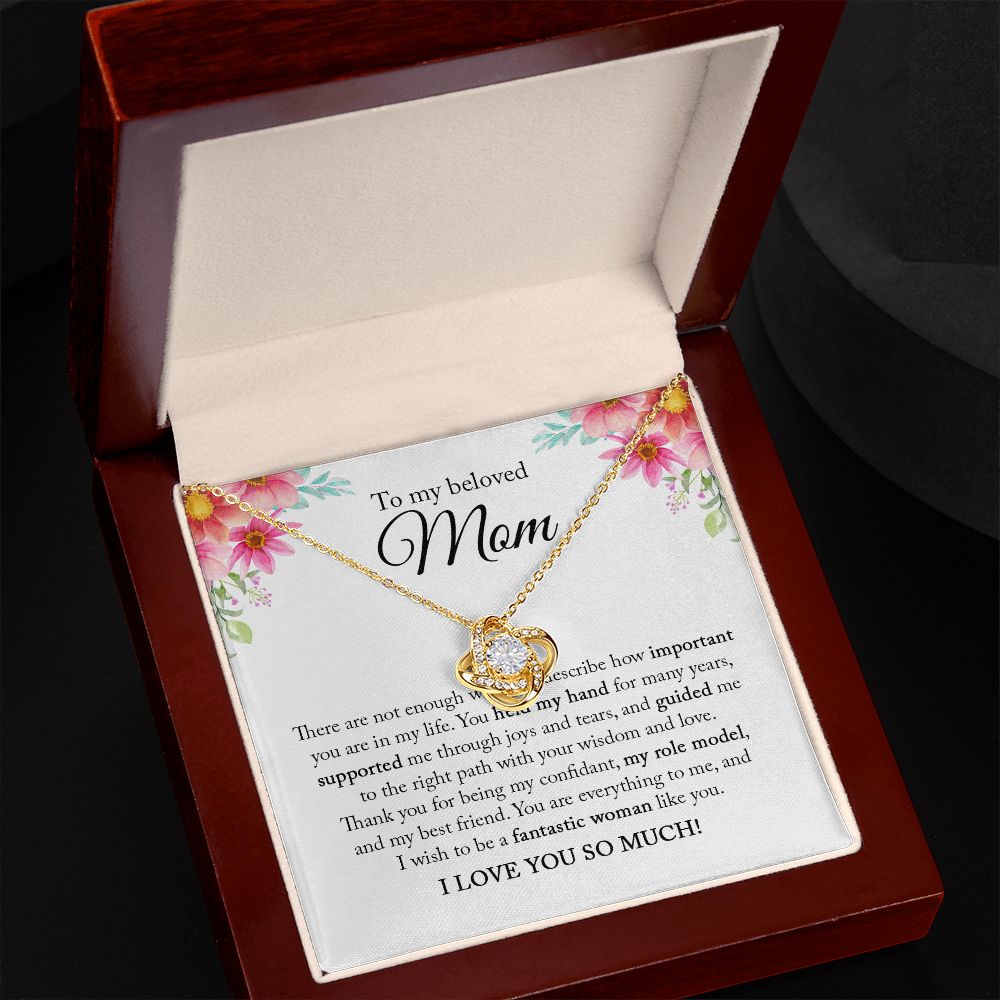 Gift for Mom from Daughter Love Knot Necklace