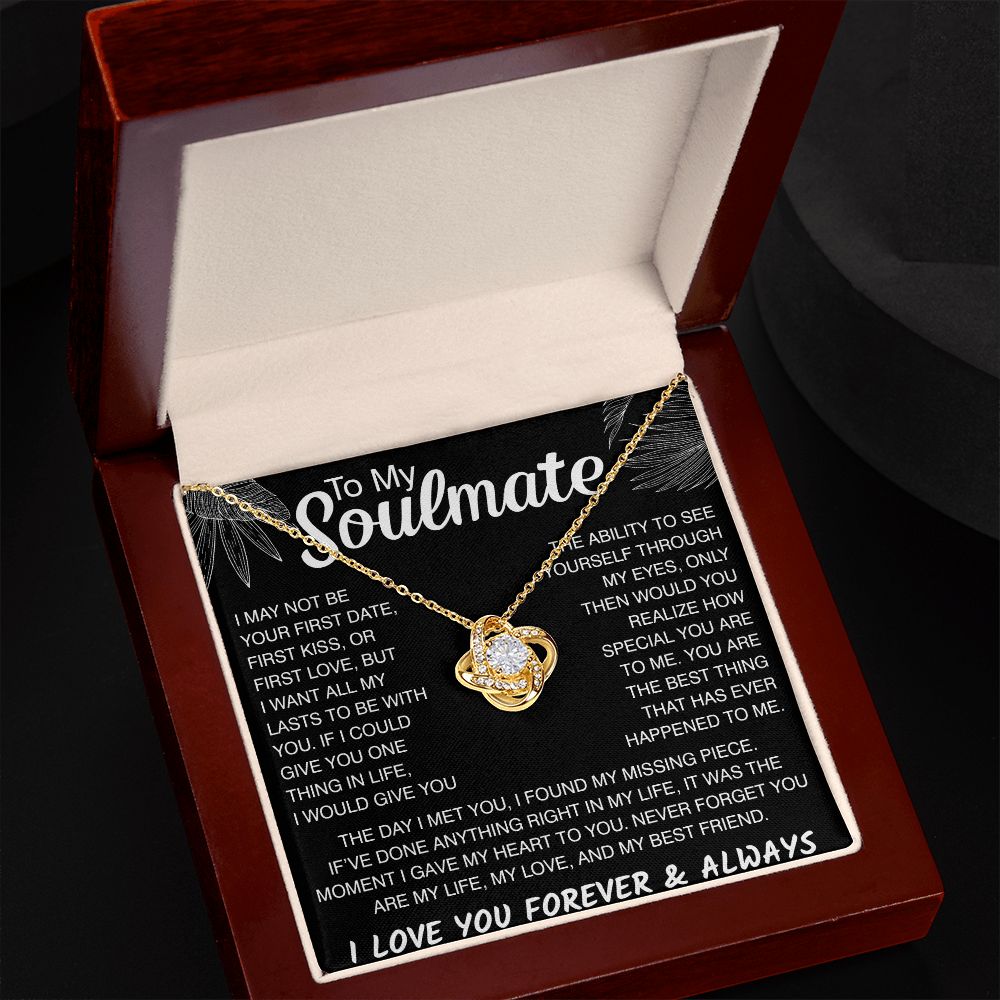 To My Soulmate Love Knot Necklace