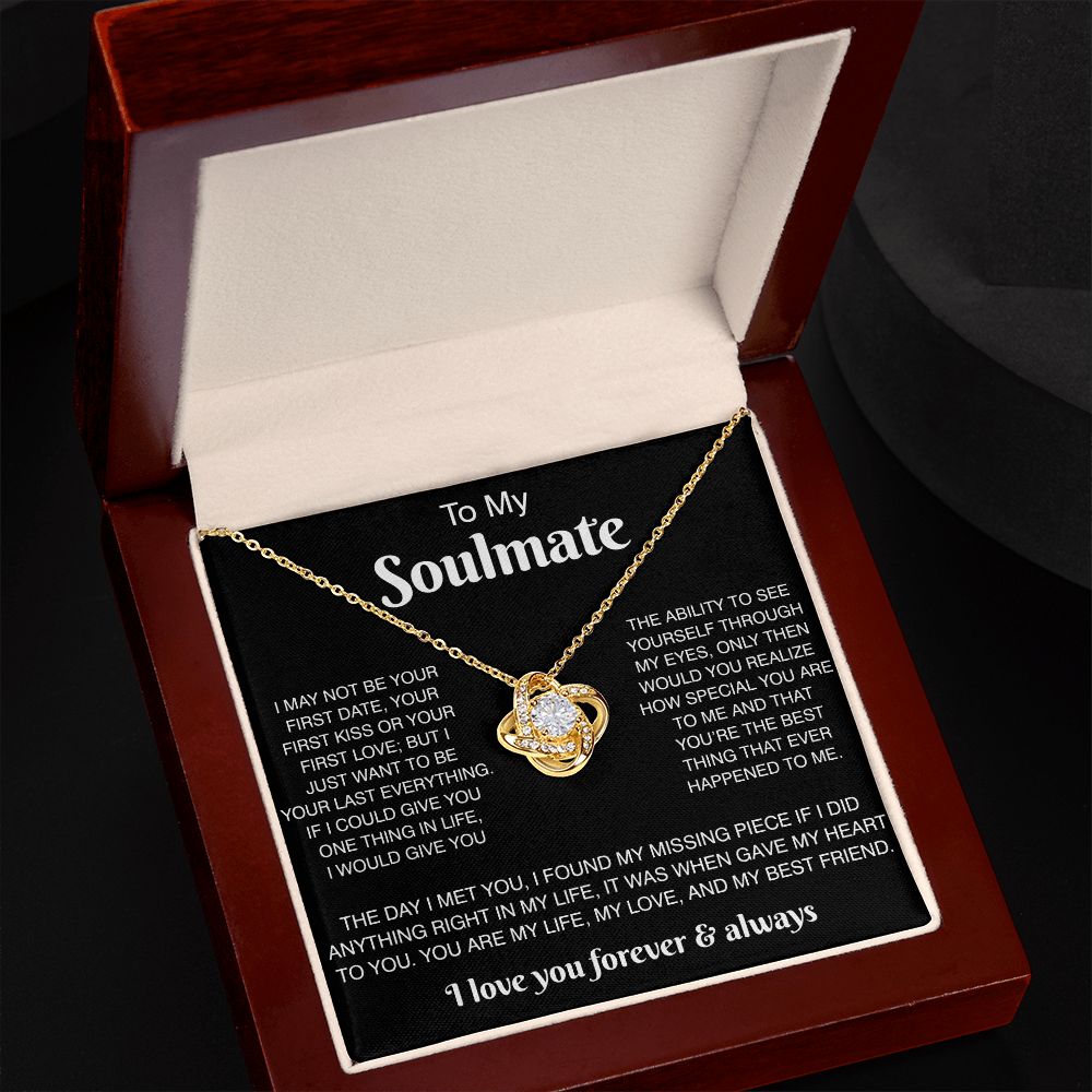 To My Soulmate Love Knot Necklace