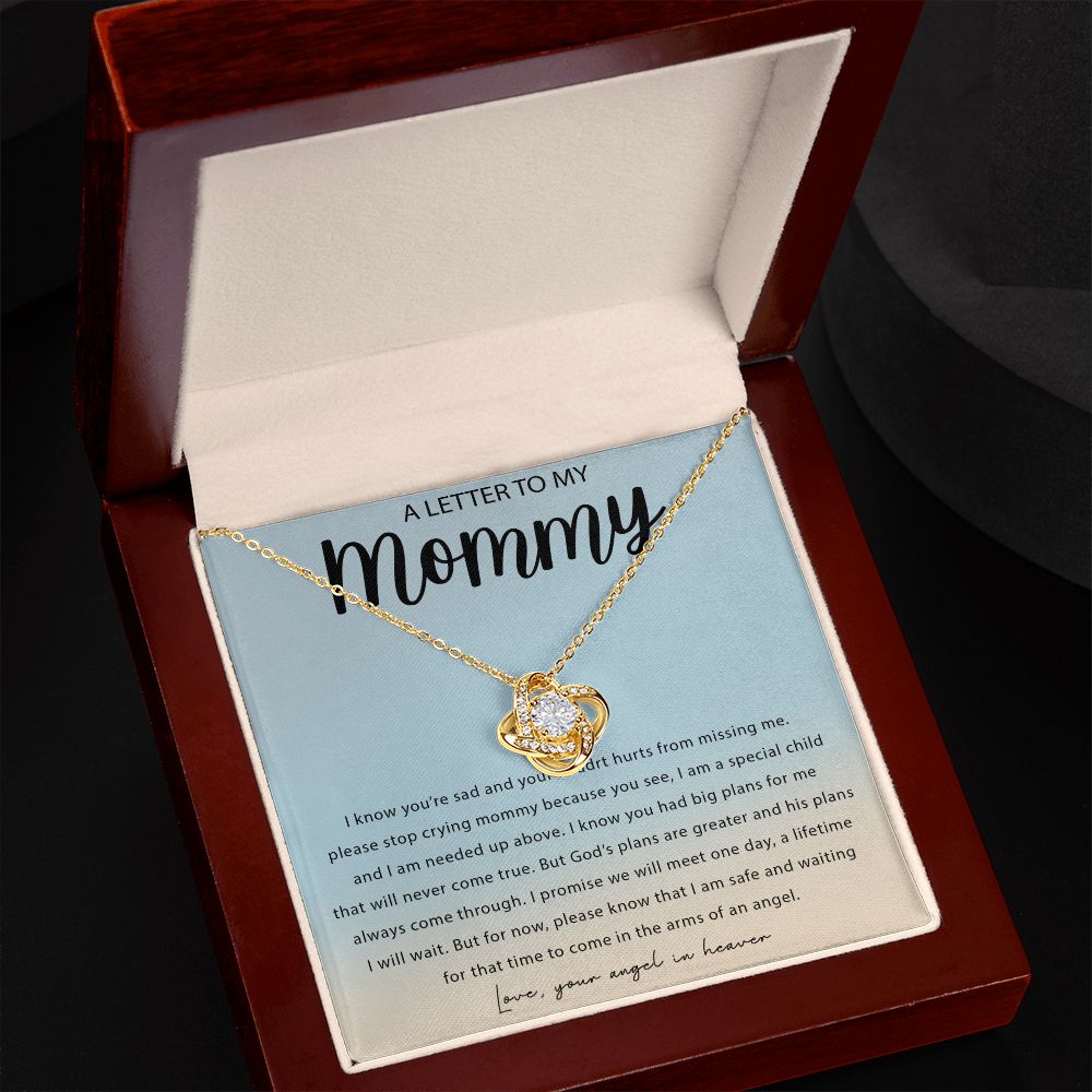 Letter To My Mommy Love Knot Necklace