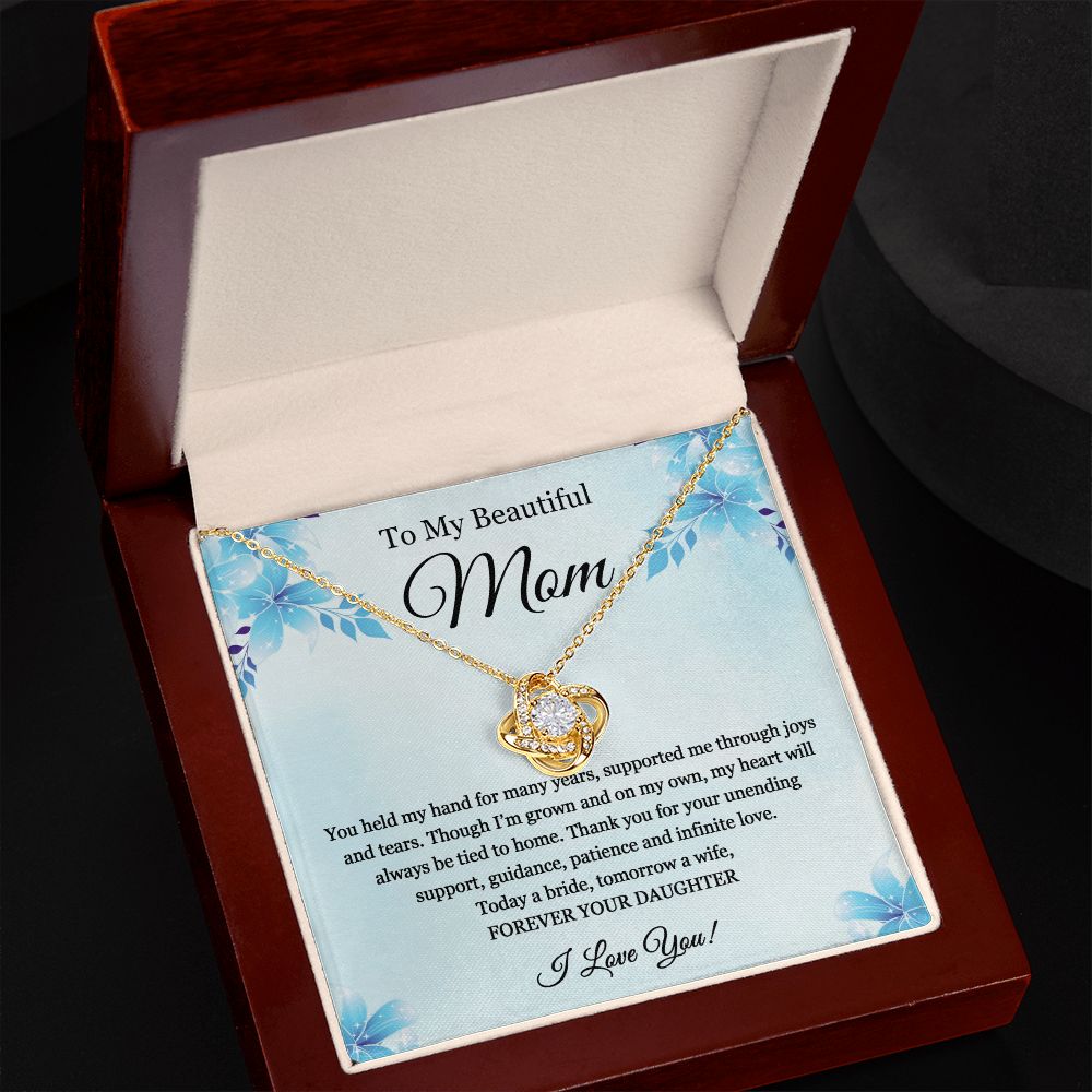To My Beautiful Mom Love Knot Necklace