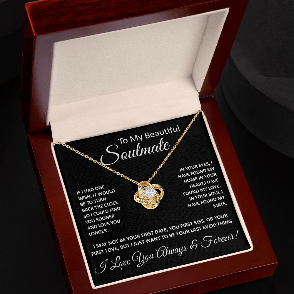 To My Beautiful Soulmate Love Knot Necklace