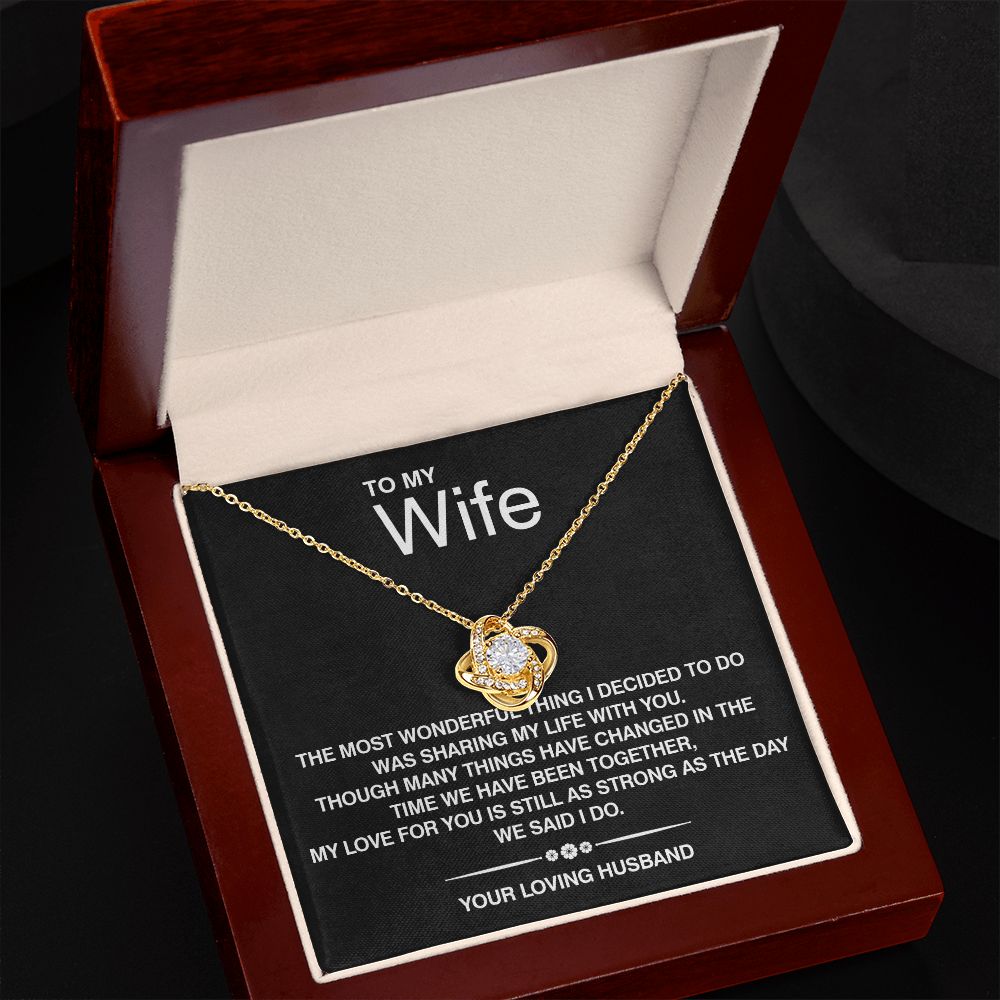 To My Wife Silver Love Knot Necklace
