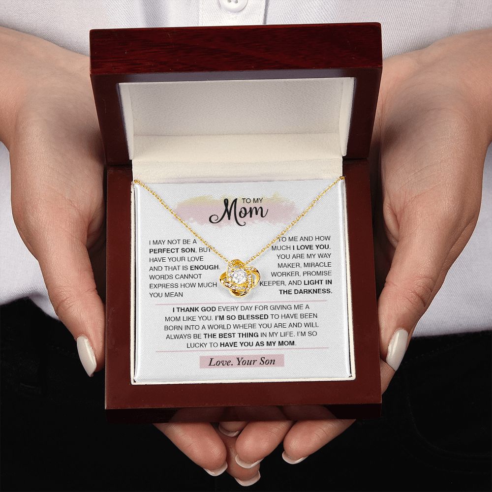 To My Mom Love Knot Necklace
