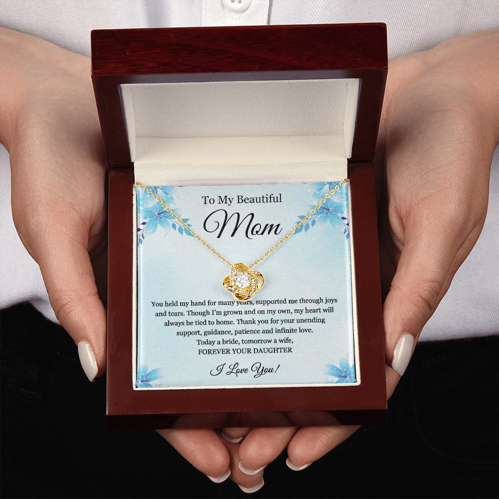To My Beautiful Mom Love Knot Necklace