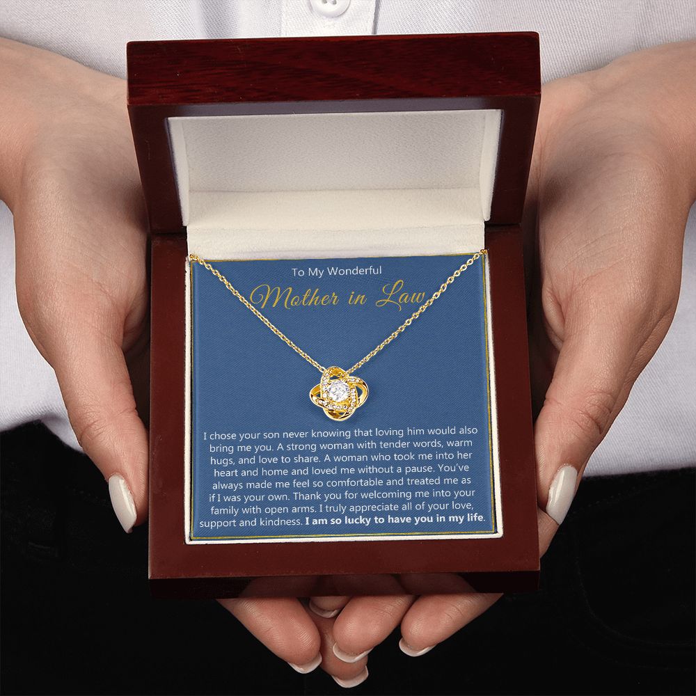 To My Wonderful Mother in Law Love Knot Necklace