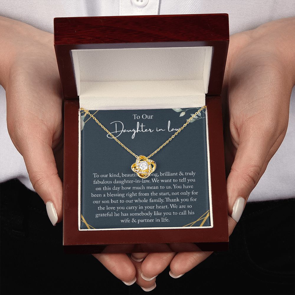 To Our Daughter-In-Law Love Knot Necklace