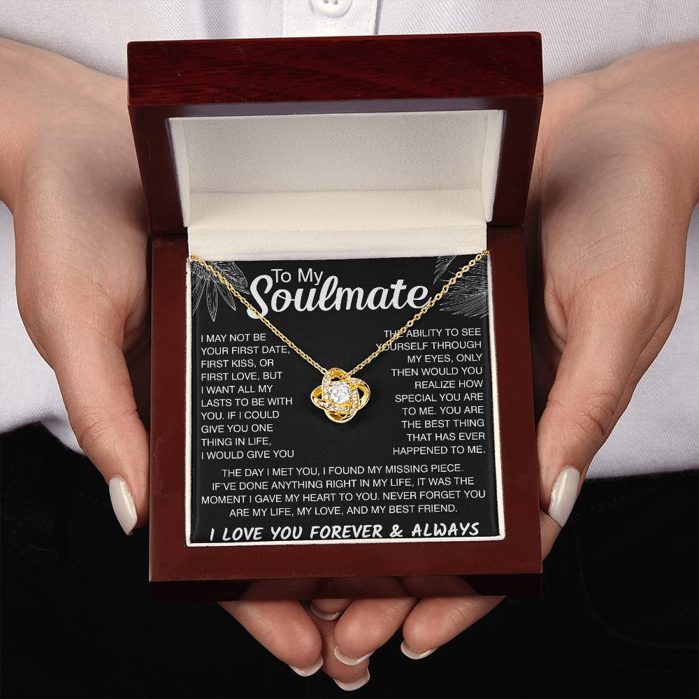 To My Soulmate Love Knot Necklace