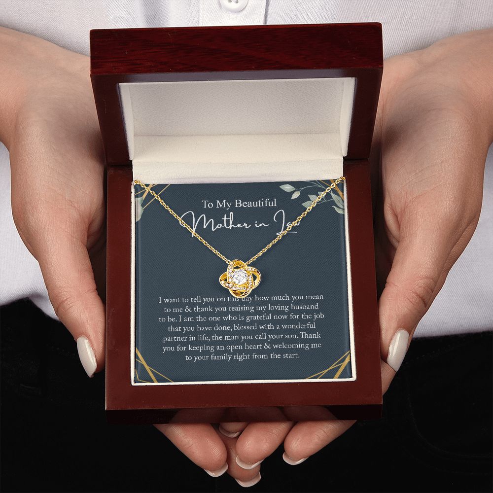 To My Mother in Law Necklace Love Knot Necklace