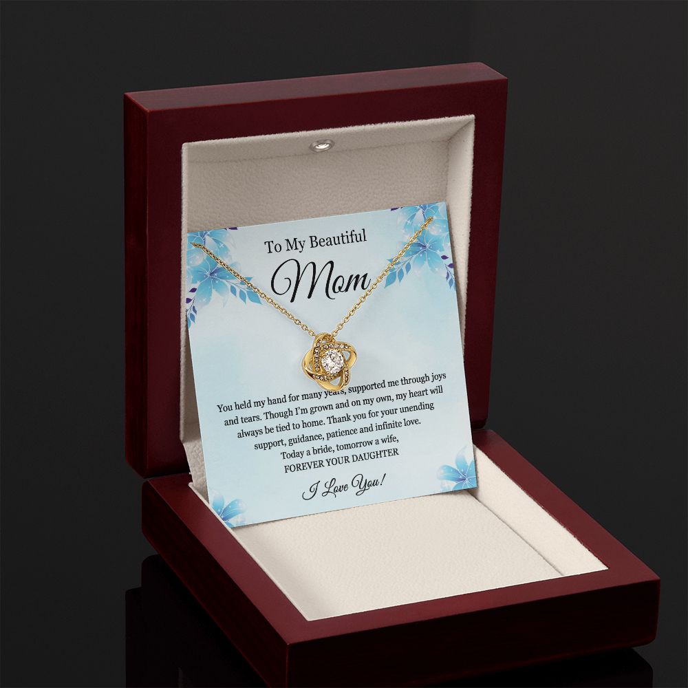 To My Beautiful Mom Love Knot Necklace