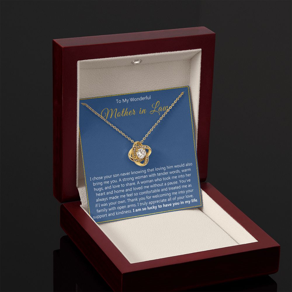 To My Wonderful Mother in Law Love Knot Necklace