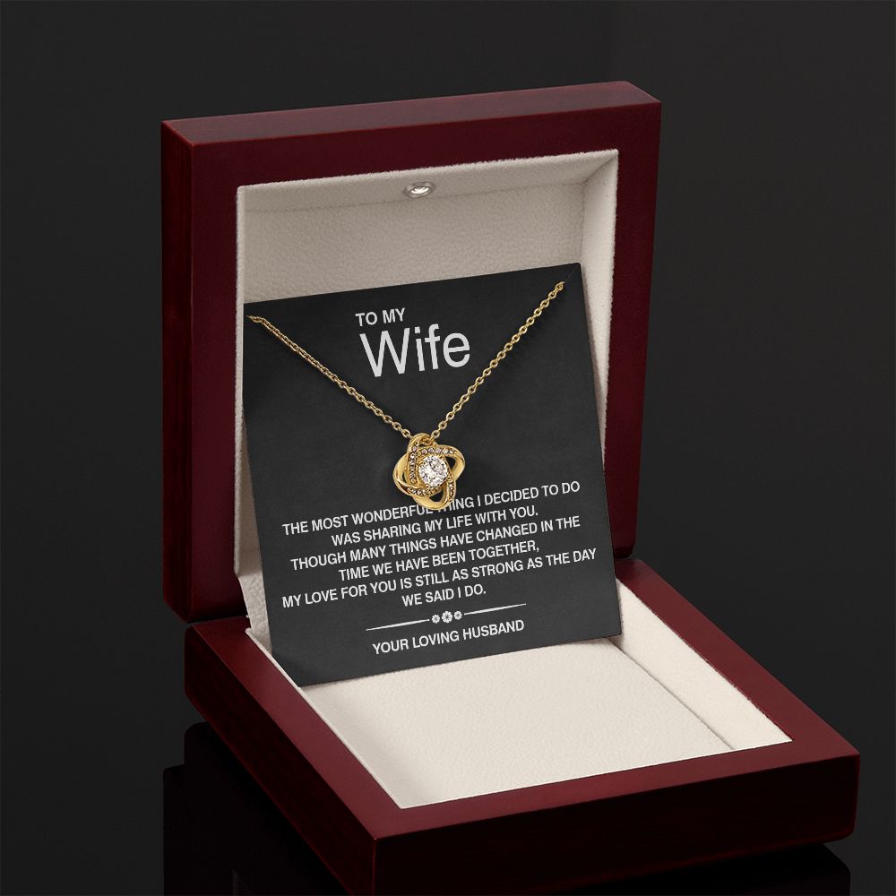 To My Wife Silver Love Knot Necklace