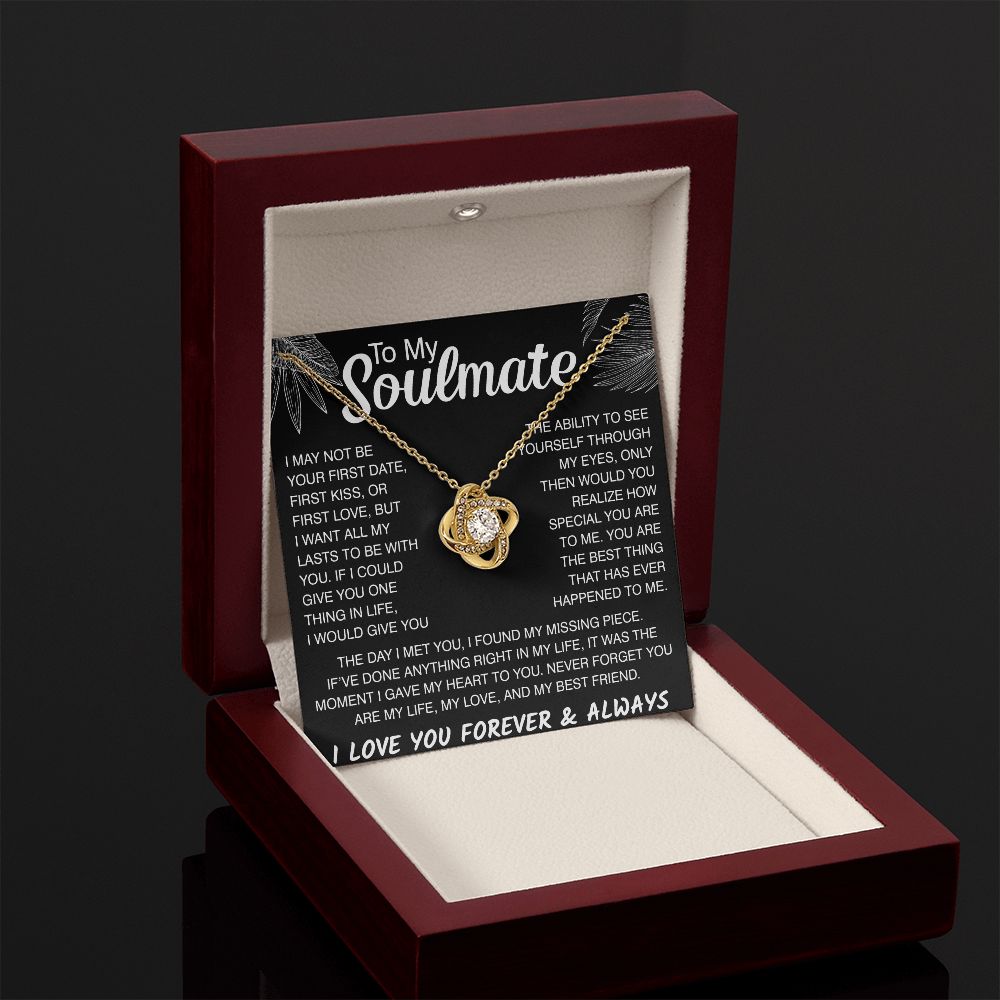 To My Soulmate Love Knot Necklace