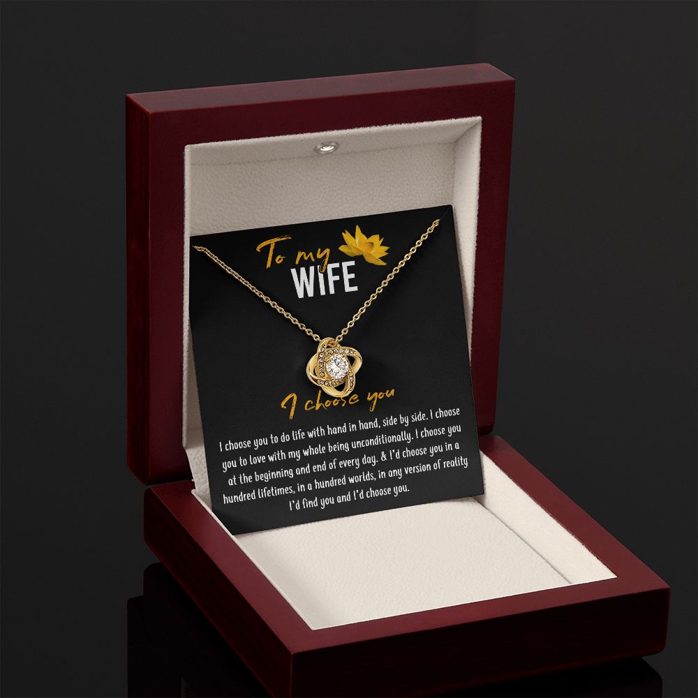 To My Wife I Choose You Love Knot Necklace