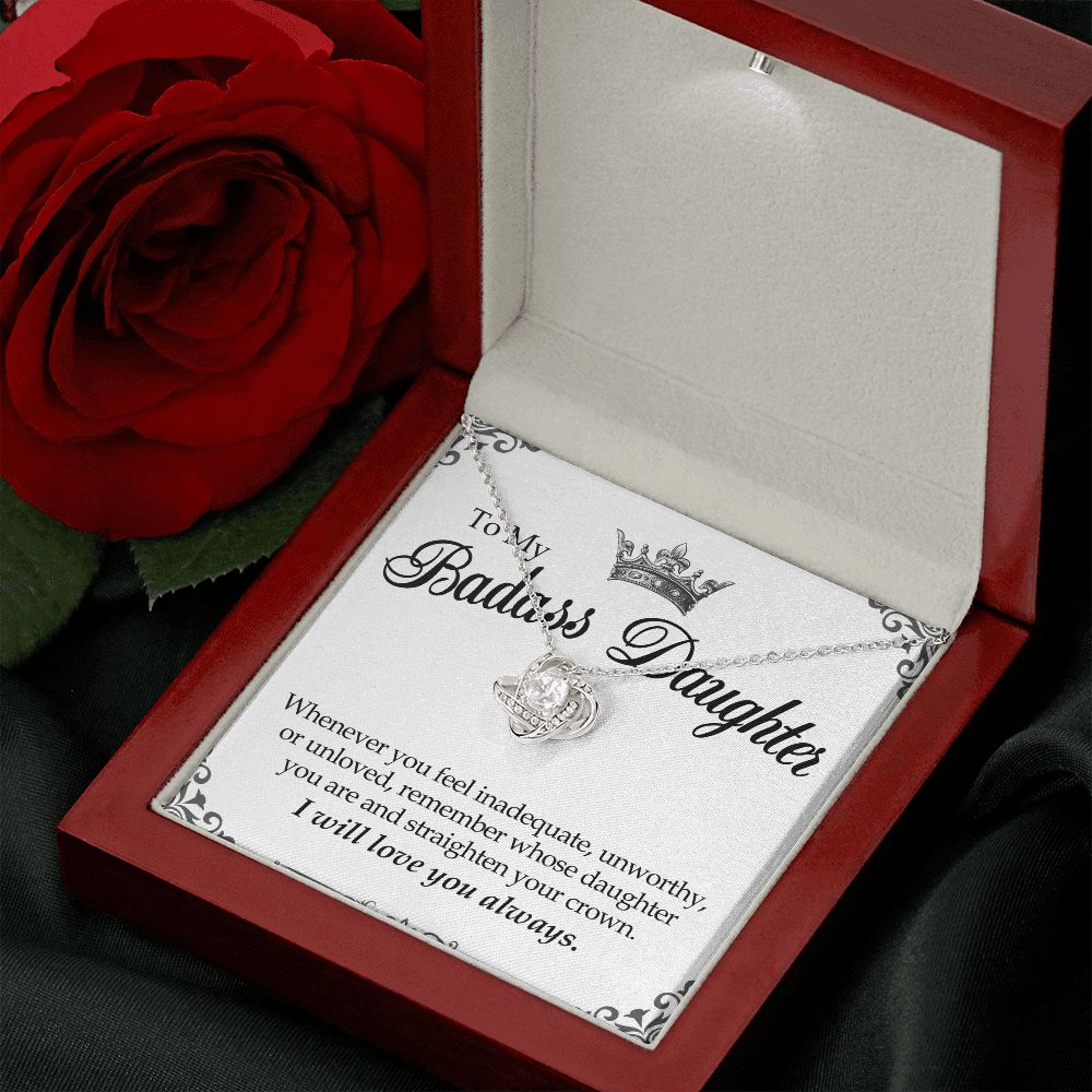 To My Badass Daughter Love Knot Necklace
