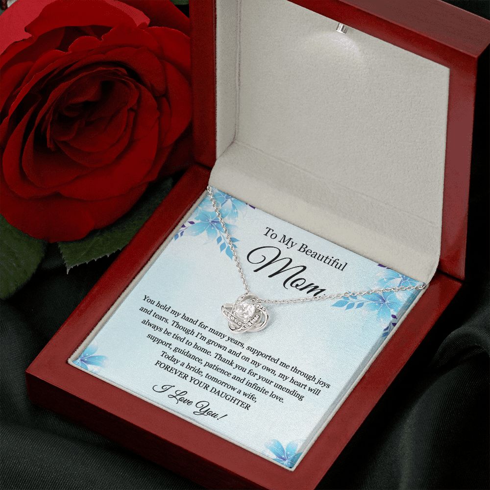 To My Beautiful Mom Love Knot Necklace