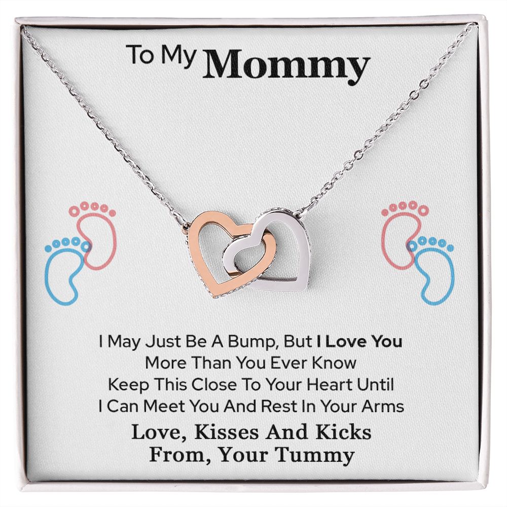 To My Mommy Interlocking Heart Necklace