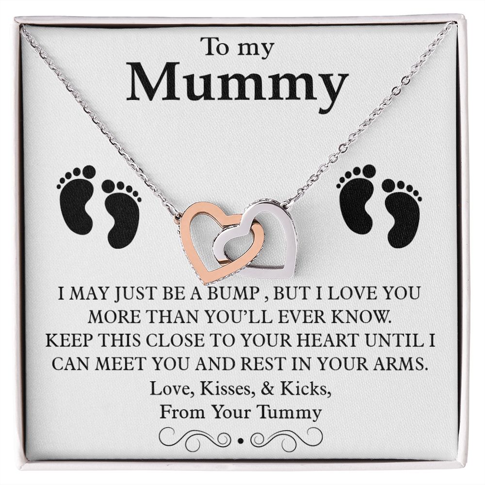 To My Mummy Interlocking Heart Necklace