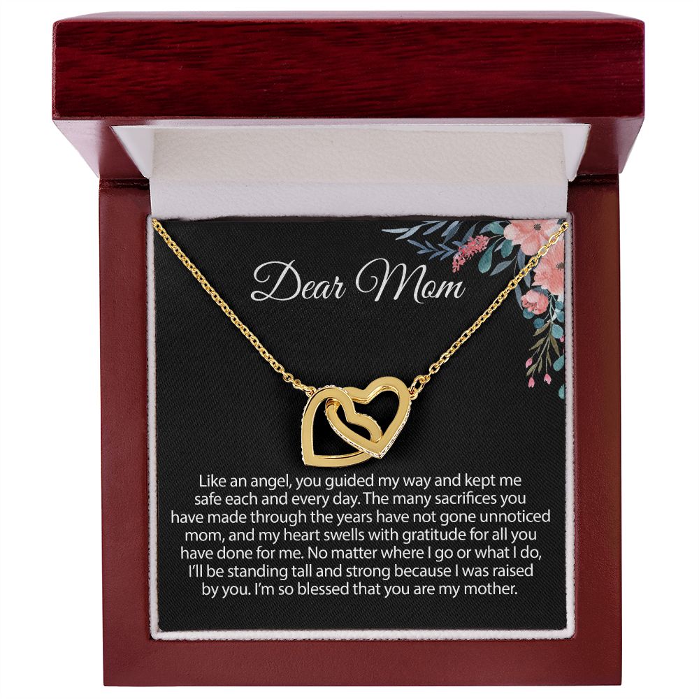 Gift For Mom From Daughter Interlocking Heart Necklace