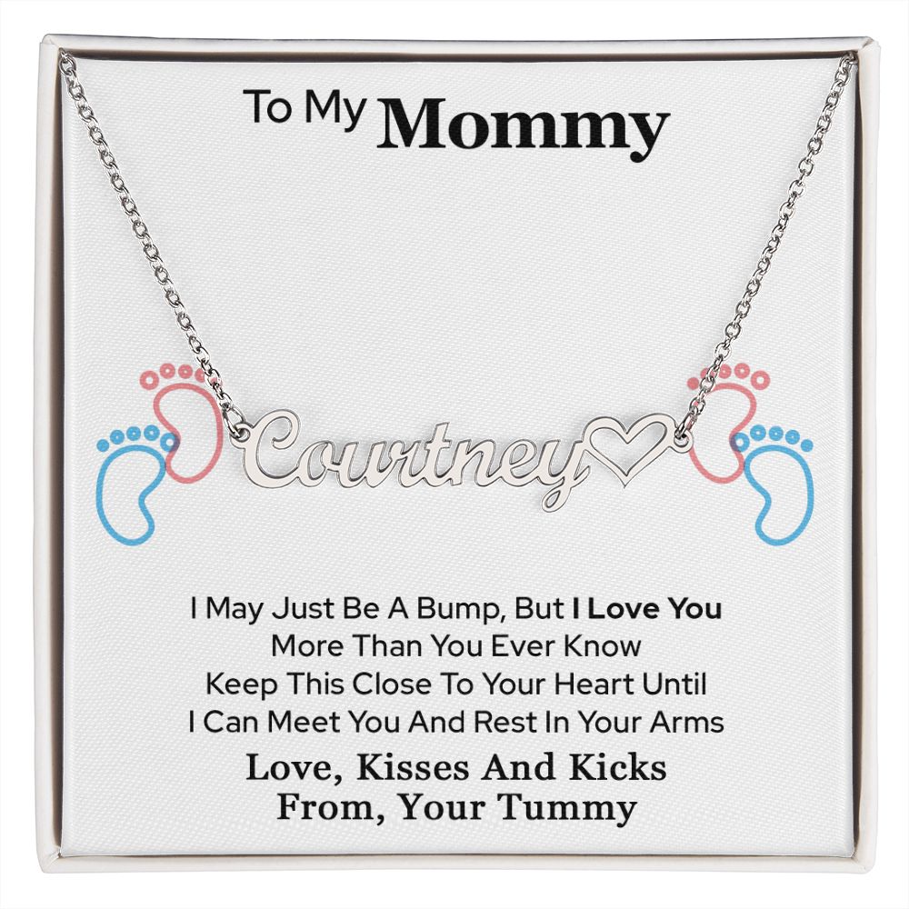 To My Mommy Heart Name Necklace