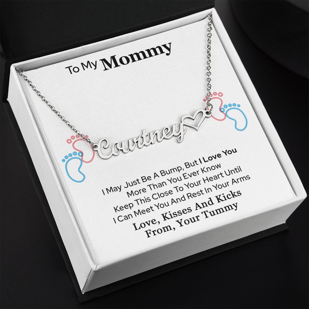 To My Mommy Heart Name Necklace